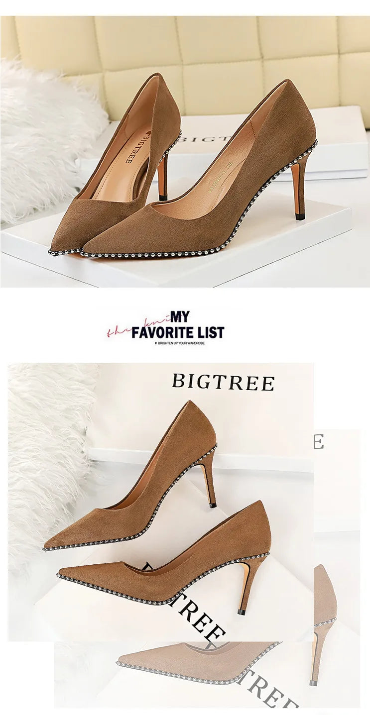 Black Beaded Stiletto Heels