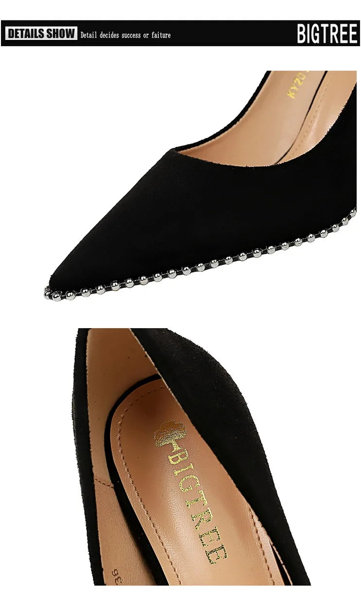 Black Beaded Stiletto Heels