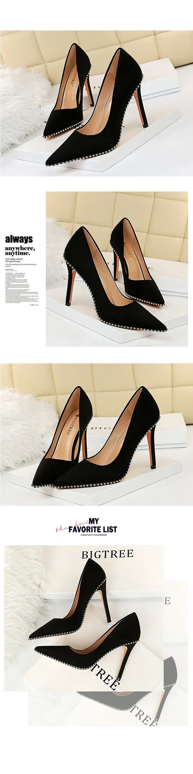 Black Beaded Stiletto Heels