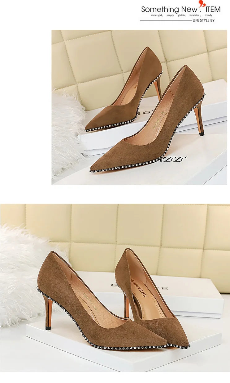 Black Beaded Stiletto Heels