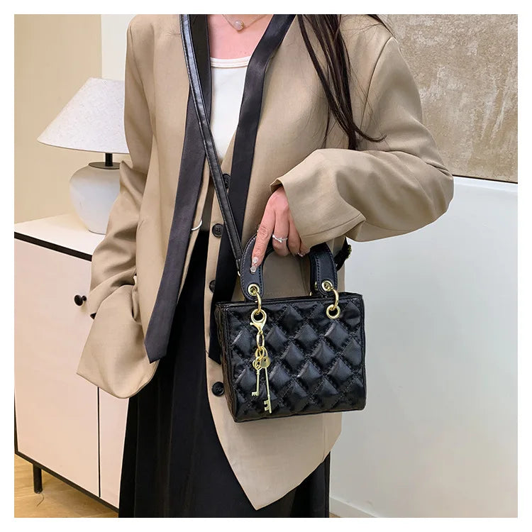 Diamond-Quilted Crossbody Bag