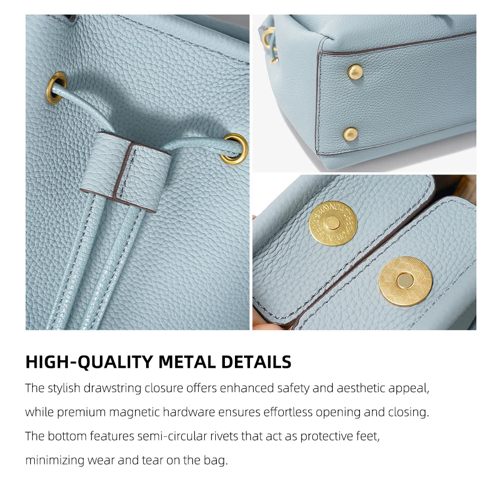Zency Leather Bucket Bag
