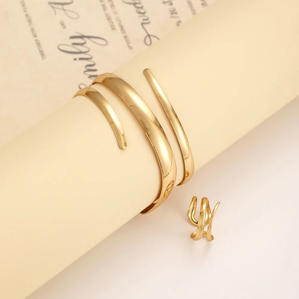 Gold-Tone Bracelet and Ring Set