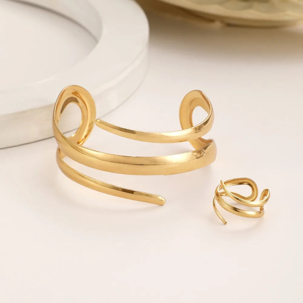 Gold-Tone Bracelet and Ring Set