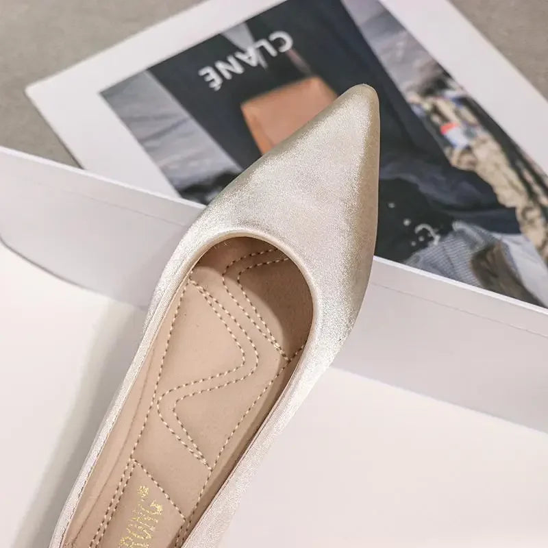 Pointed-Toe Low-Heel Flats