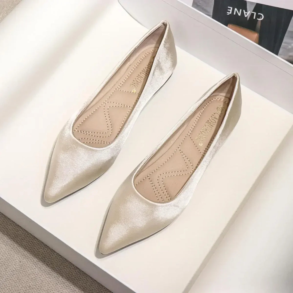 Pointed-Toe Low-Heel Flats
