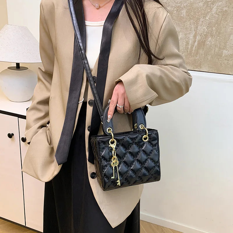 Diamond-Quilted Crossbody Bag