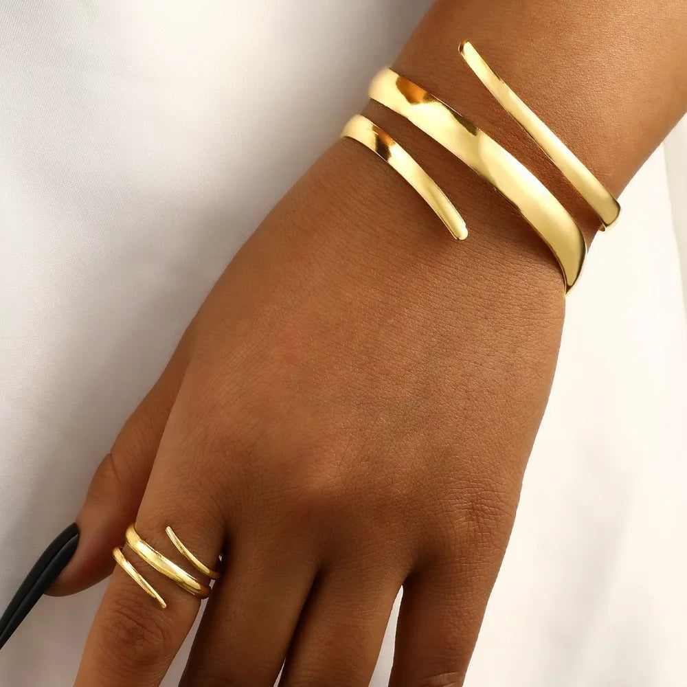 Gold-Tone Bracelet and Ring Set