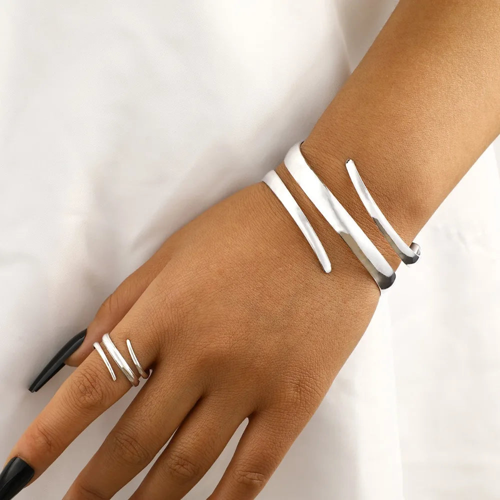Gold-Tone Bracelet and Ring Set