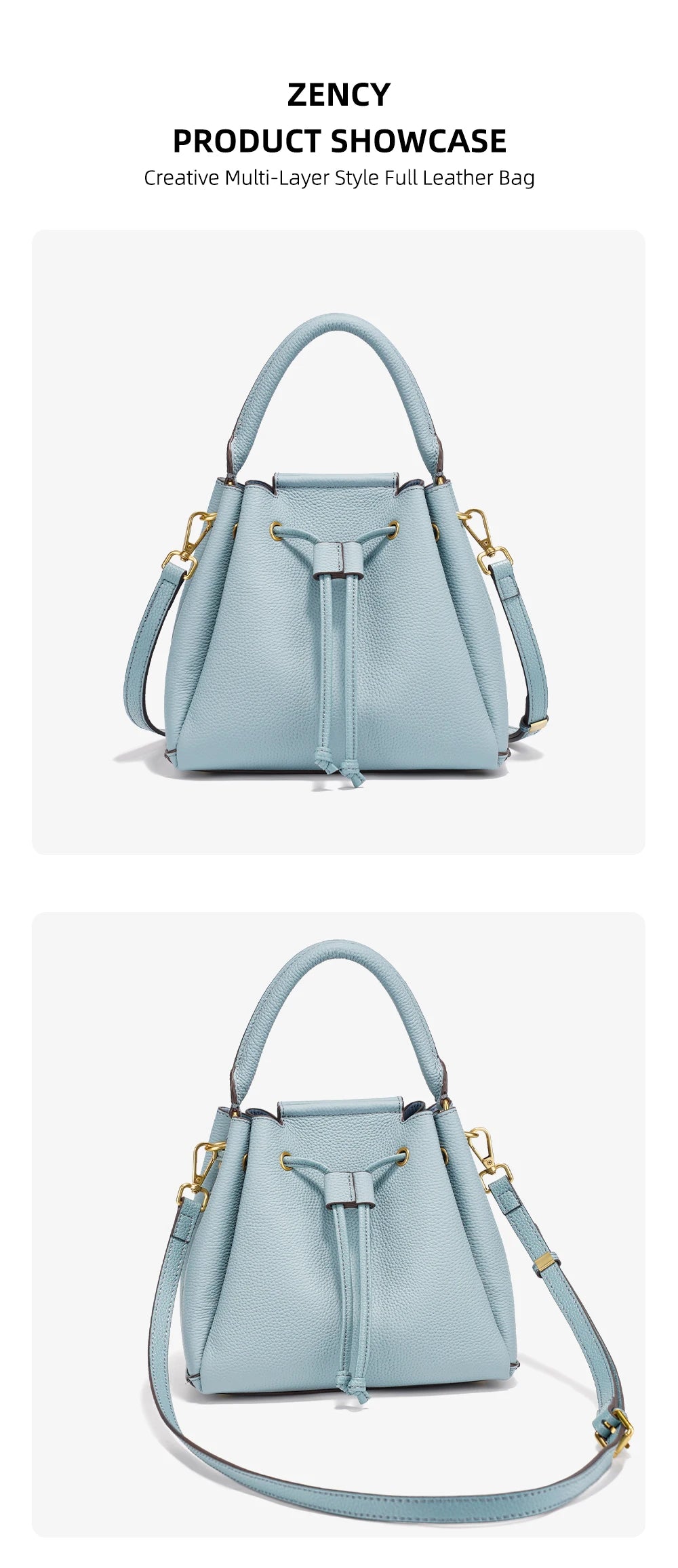 Zency Leather Bucket Bag